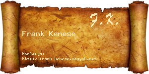 Frank Kenese névjegykártya